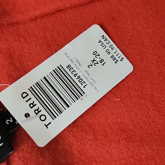 Torrid Plus Size Orange Open Front Cardigan Size 2X - Picture 5 of 6